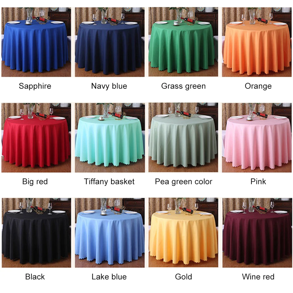 Round Tablecloth Circular Polyester Table Cover Polyester Navy Blue Table Cloth For Hotel Banquet Birthday Party Table Decor