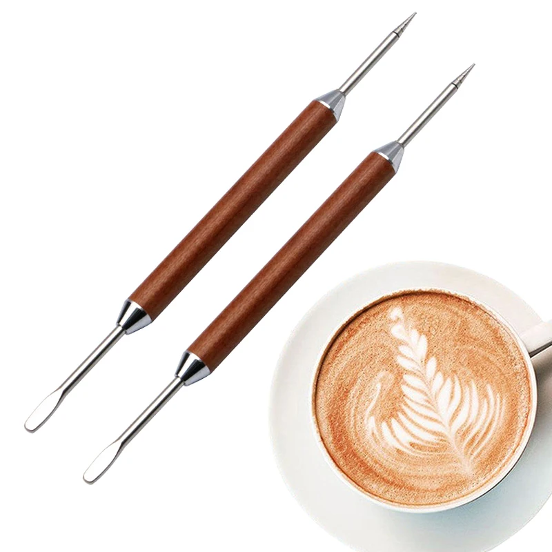 Latte Pull Flower Needle Stainless Steel Coffee Decorating Art Pen Cappuccino Espresso Art Needles Barista Coffee Accessories