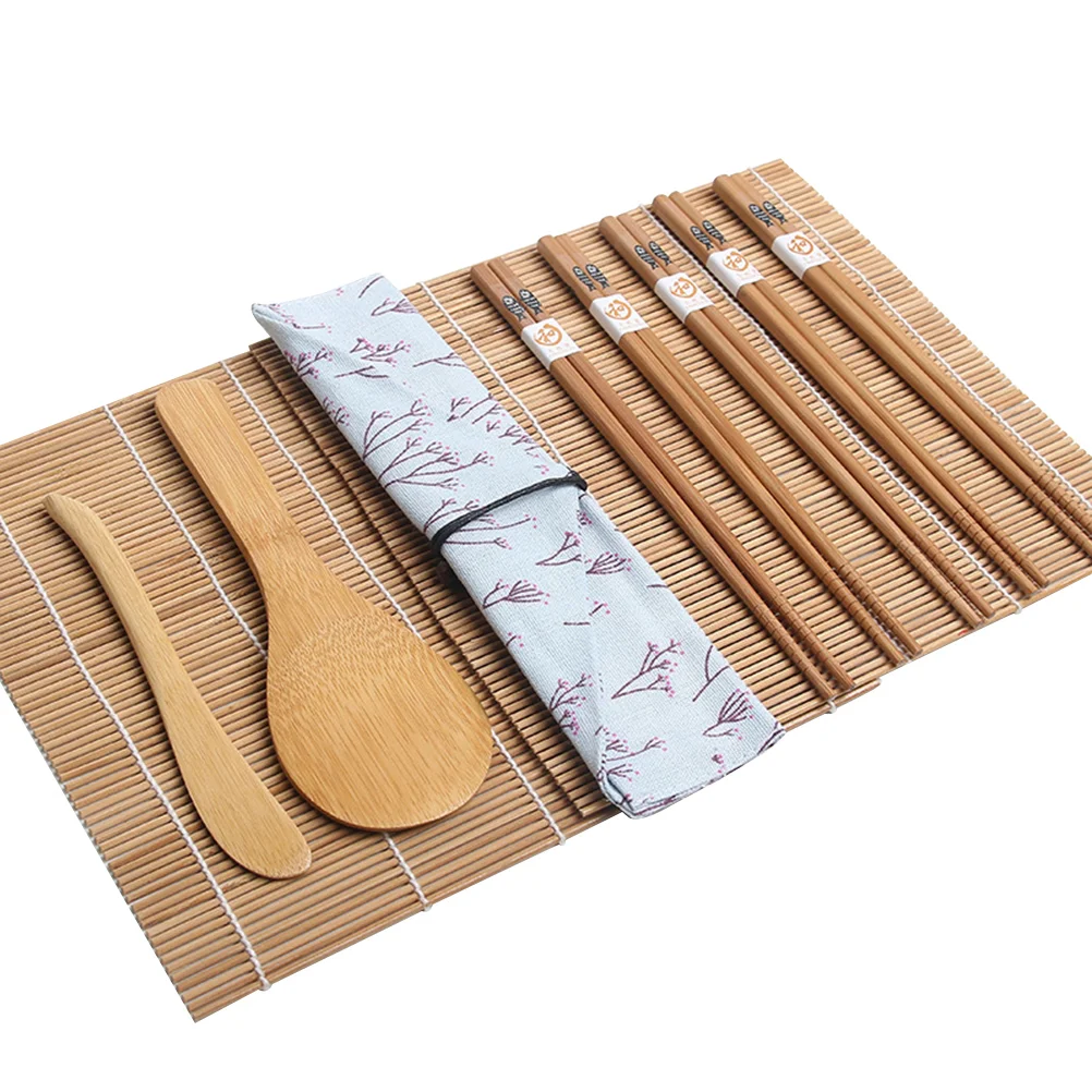 

15pcs Bamboo Sushi Making Kit Includes 2 Sushi Rolling Mats 1 1 Rice Paddle 1 Rice Spreader 5 Pairs Chopsticks