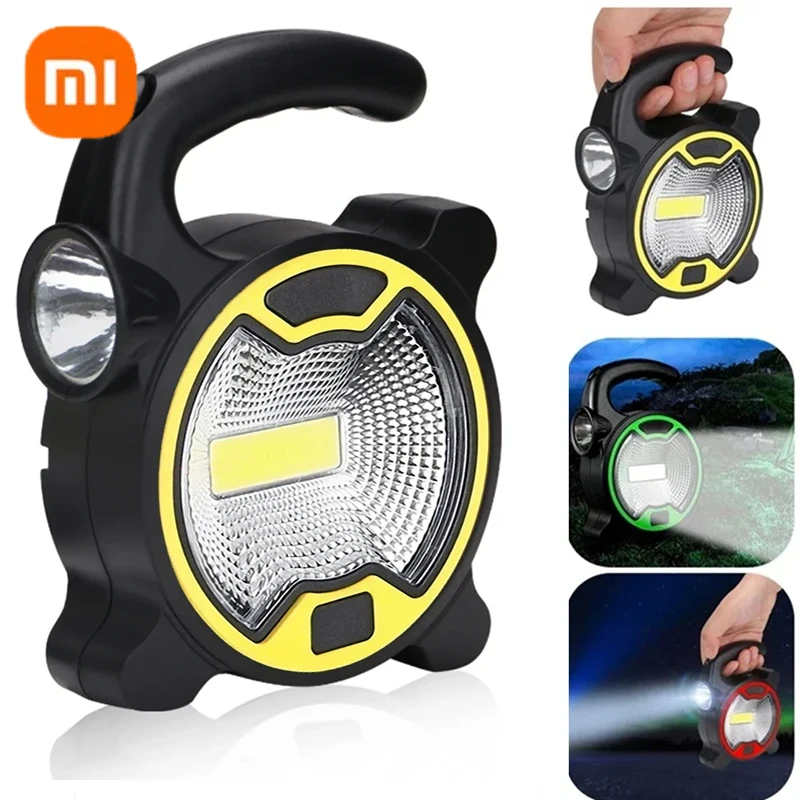 XIAOMI Portable Work Light COB LED Powered Handheld Lantern Super Bright Flashlight Outdoor Tent Camping Lights Without Battery