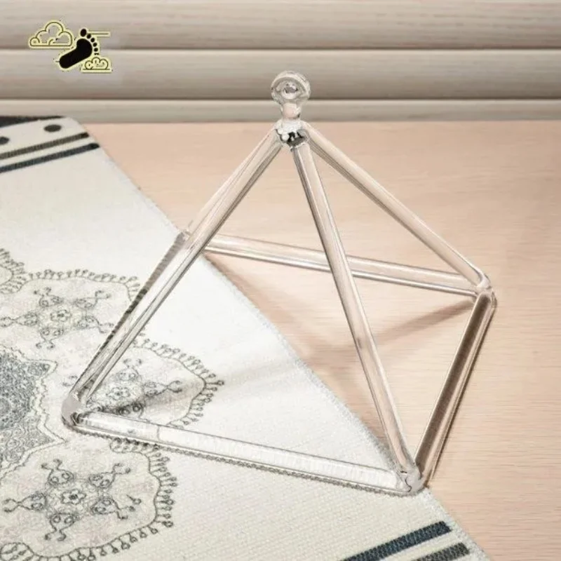 SONDA BEAT 3-9 Inch Clear Quartz Singing Pyramid, Triangular Crystal Sound Bowl for Yoga Meditation Sound Healing & Relaxation