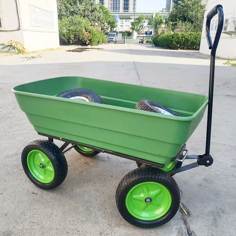 Four-wheel plastic dump truck tractor hand trailer camping stall cart pulling garden household light moving vehicle