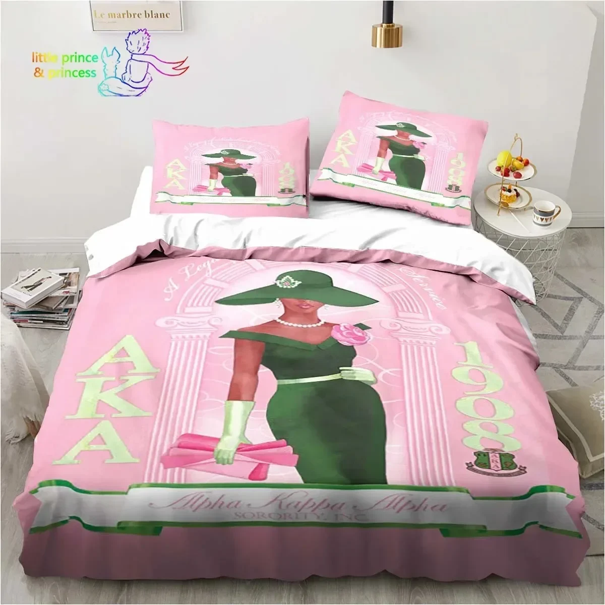 3D Print Alpha Sorority Kappa Alpha AKA Bedding Set Single Twin Full Queen King Size Bed Set Aldult Kid Bedroom