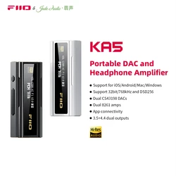 FiiO JadeAudio KA5 USB DAC Headphone Amplifier dual CS43198 chip 3.5/4.4mm Audio Cable PCM 768khz DSD256  for Android IOS WIN10