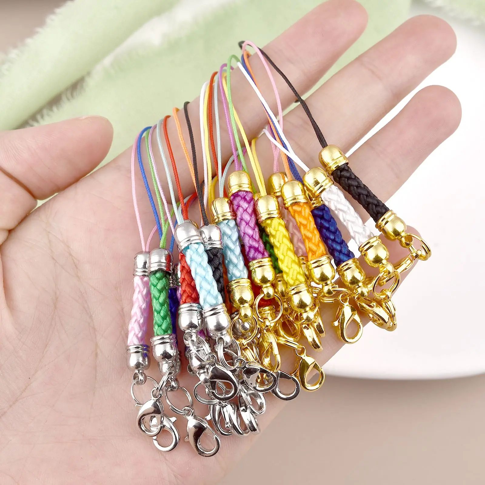 10Pcs Lanyard Lariat Strap Cords Lobster Clasp Rope Keychain Hooks Mobile Set Charms Keyring Pendant Key Ring Accessories