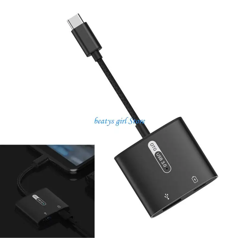 

C7AB 2 in 1 Dual Type C Adapter For HuaWei Type-c Phone Charging