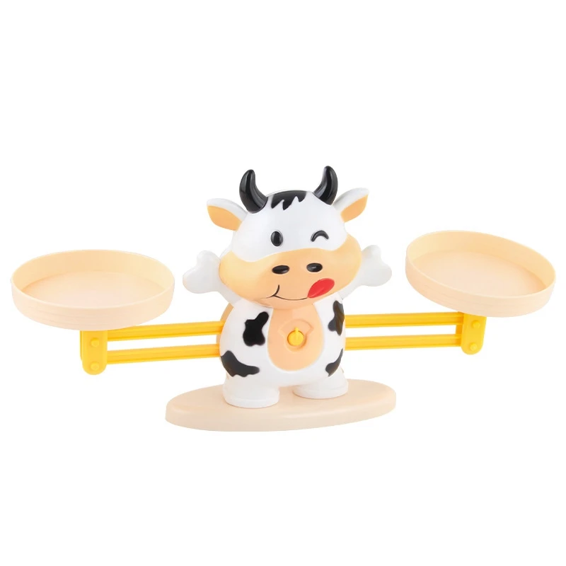 Math Match Toy Cow Balancing Scale Preschool Number Balance Toys Baby Educational Learning Board Game Gift