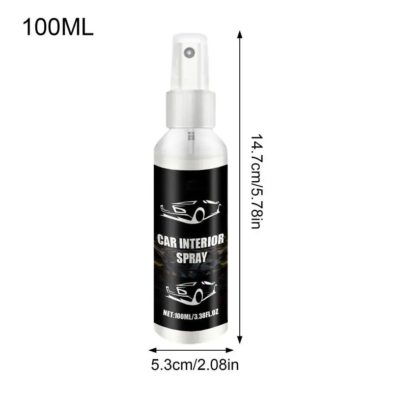 Car Interior Cleaner Waterless 100ml Interior and Dashboard Cleaner Vehicle Detailing for Preventing Drying Stain Removal