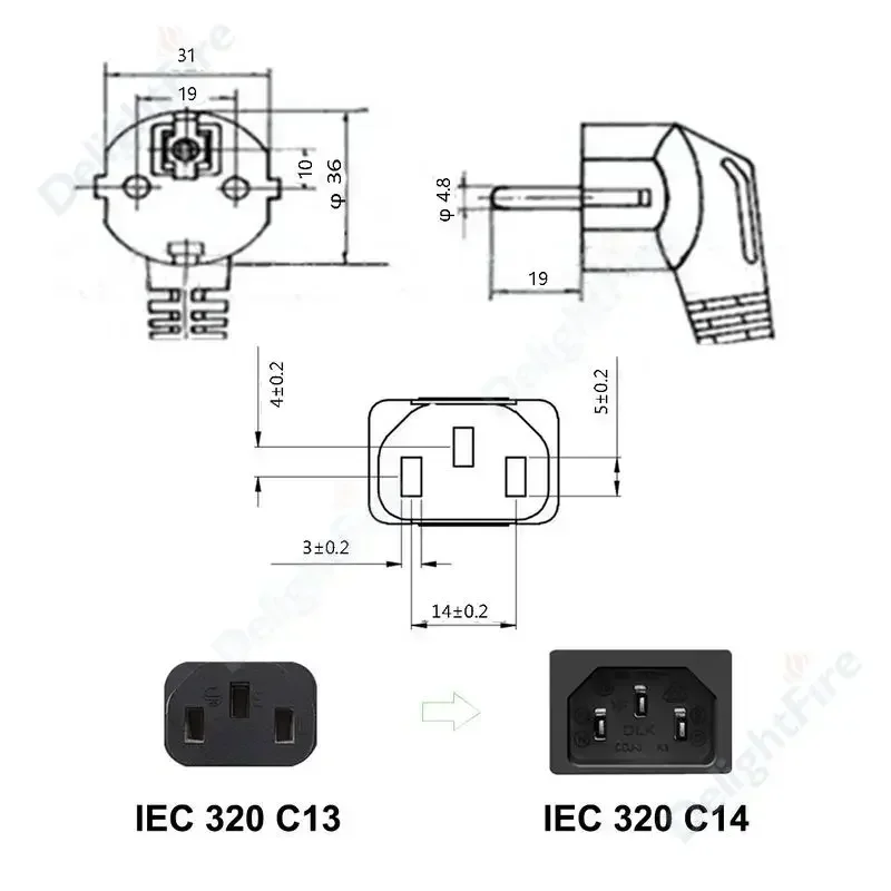 EU Plug Power Extension Cord 1.5m IEC320 C13 Plug Power Supply Cable For PC Computer Monitor PSU Antminer Printer LG TV PS4 Pro