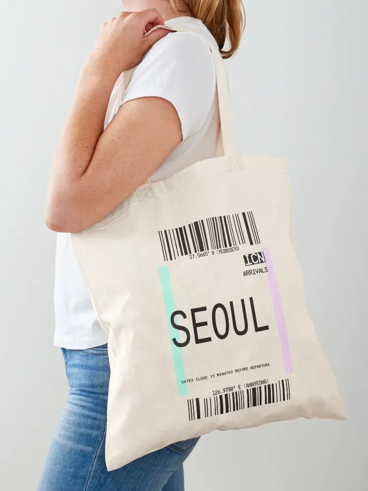 SEOUL SOUTH KOREA PLANE TICKET PHONE CASE Tote Bag reusable shopping bag shopper bag women canvas the tote