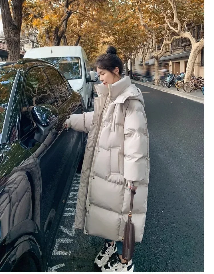 zjaiss 2026 Winter New Down Coats Long-style Cotton Dress Korean Version Large Size Korean Fashion Jackets Heat Parka Feminina