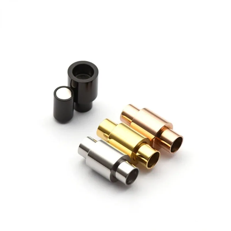 

5 шт. магнитные застежки из нержавеющей стали, круглая кожаная застежка для шнура, титановая сталь, оптовая продажа