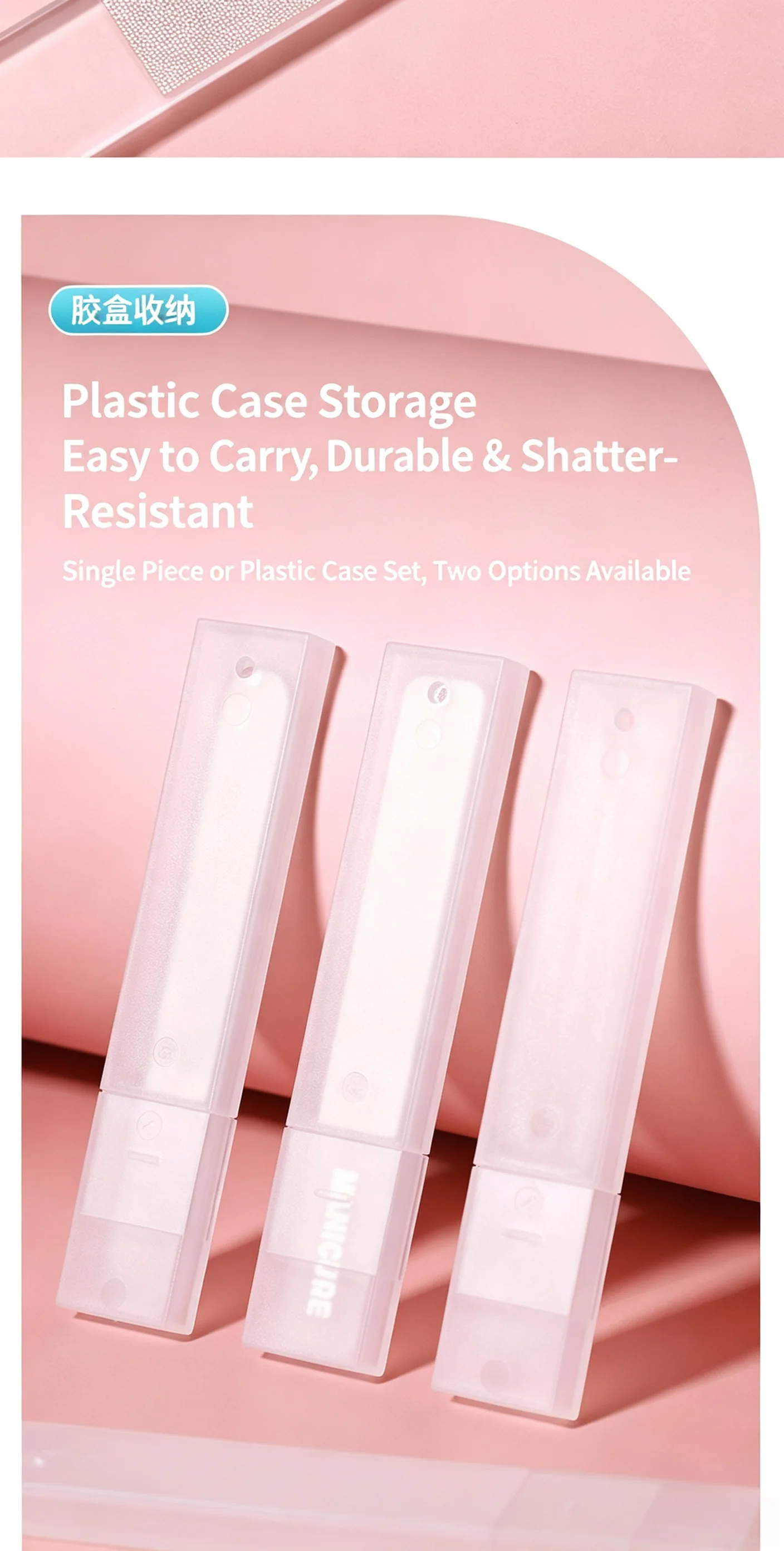 Transparente Nagelfeile aus Nano-Glas, Professionelle Schleif- und Polierfeilen mit Box – Detail 8