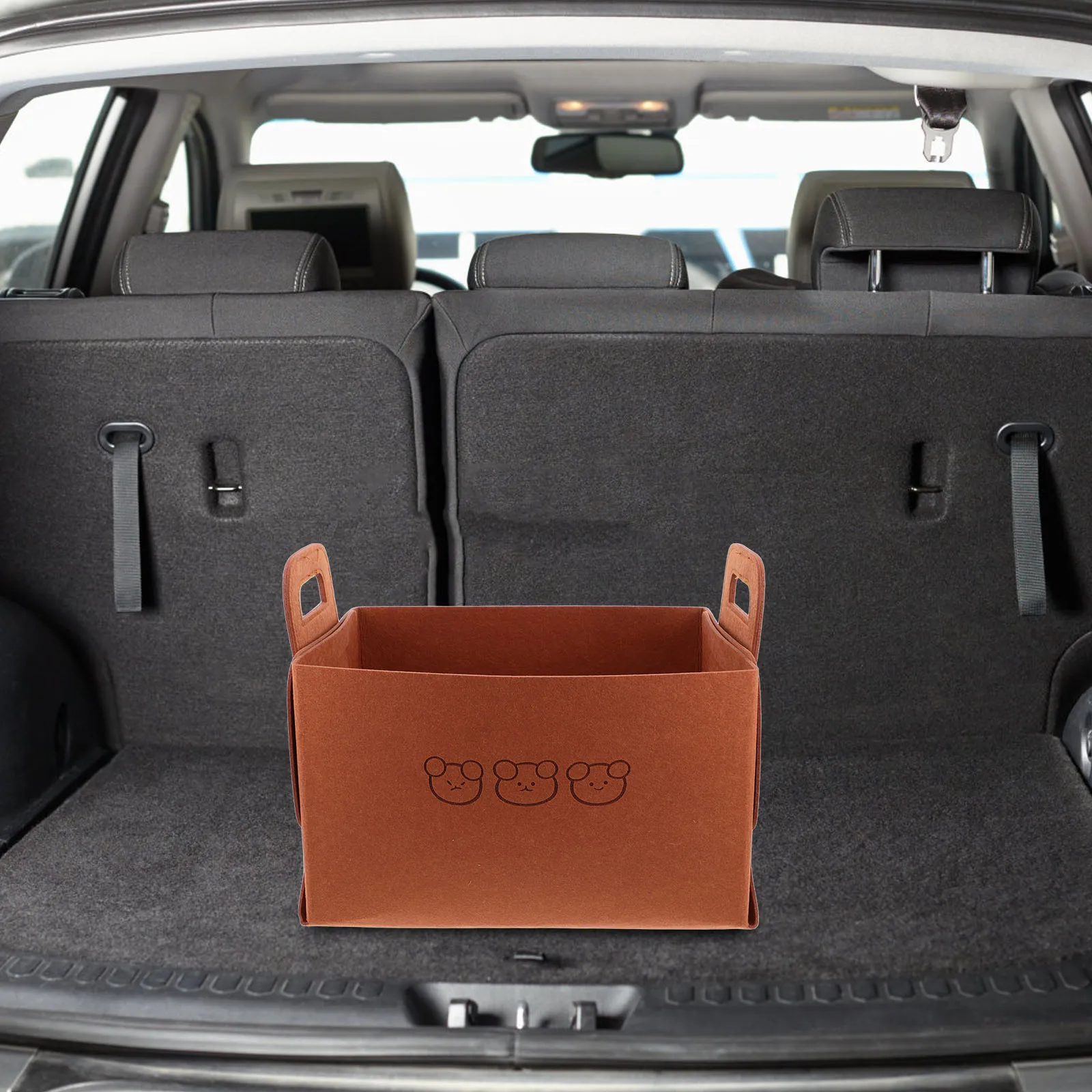 

Multifunctional Car Storage Basket Organizer Bear Design Large Capacity Dirt Clothes Holder Trunk Bin for Car Interior Bedroom