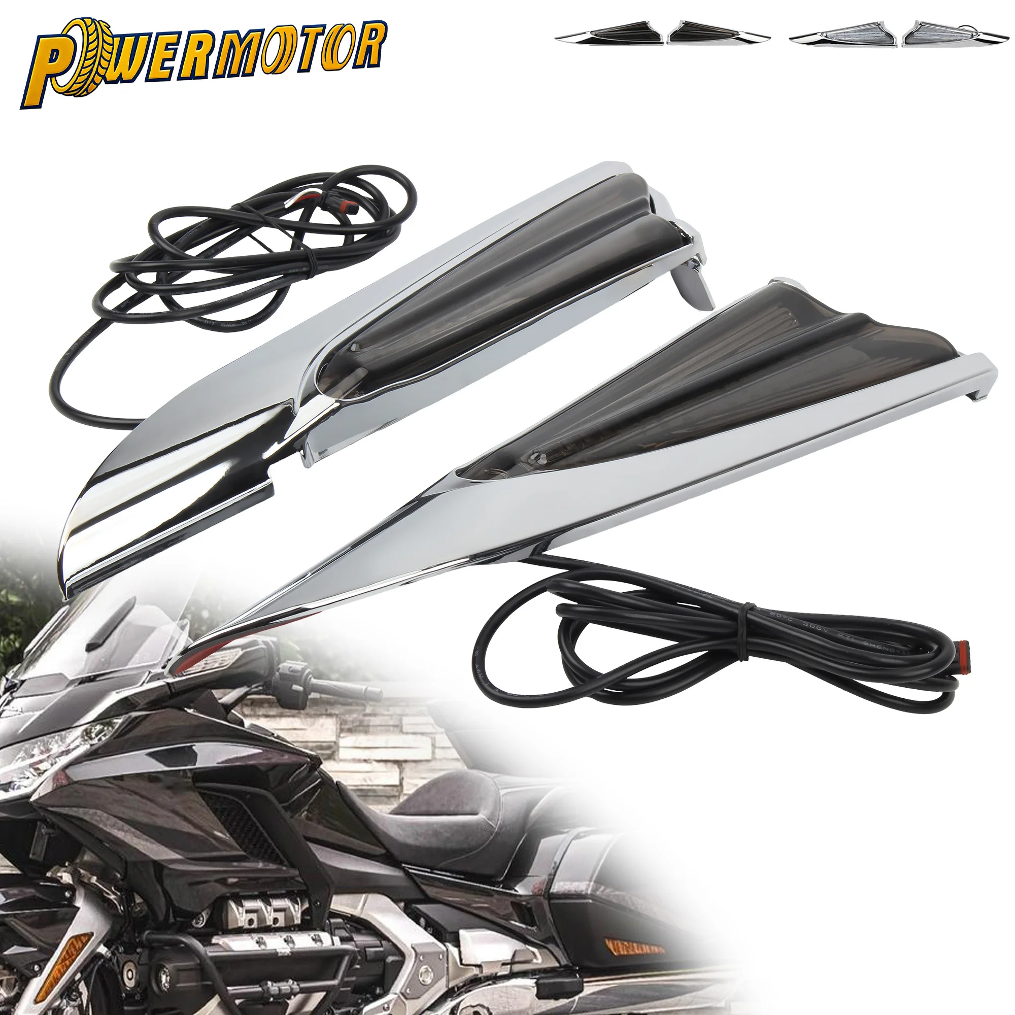 

Декоративные хромированные светодиодные фонари для мотоциклетной сумки GL1800, ходовые огни для Honda Goldwing GL 1800 2018-2025