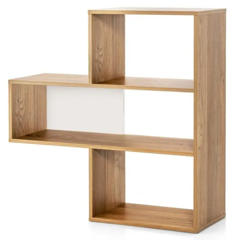 

Convex Bookshelf 3-Shelf Open Bookcase Room Organizer with Anti-Toppling Device