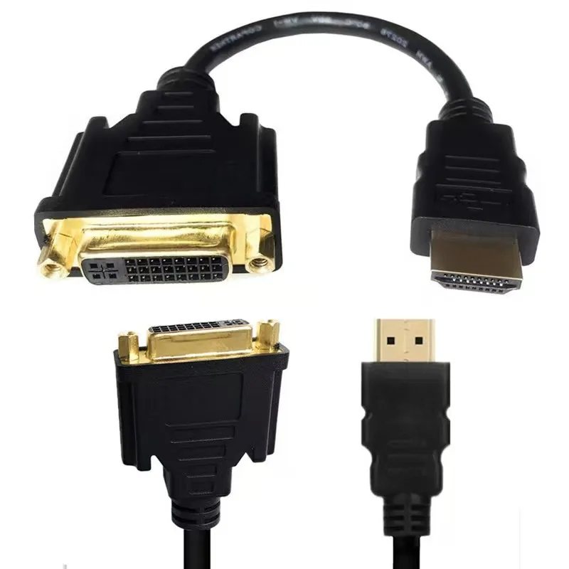 24+5DVI Female To HD-MI Male High-definition Adapter Adapter, HD-MI To DVI Cable Can Be Converted To 30CM Each Other