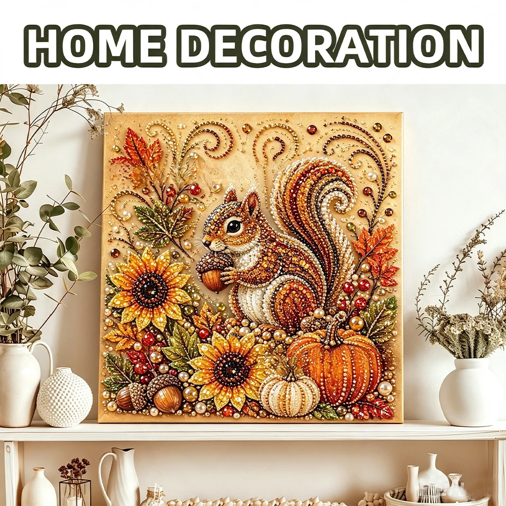 秋の収穫パールペイントDIYキット、秋のカボチャ動物キャンバ - Art And Craft Autumn のレビューと価格