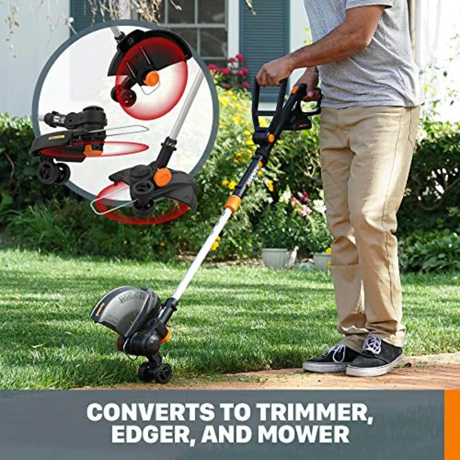 3 in 1 Cordless String Trimmer/Lawn Edger/Mini Mower, 12 Electric Weed Wacker with Command Feed, 20V Weed Eater with 5.5 LBS, 2