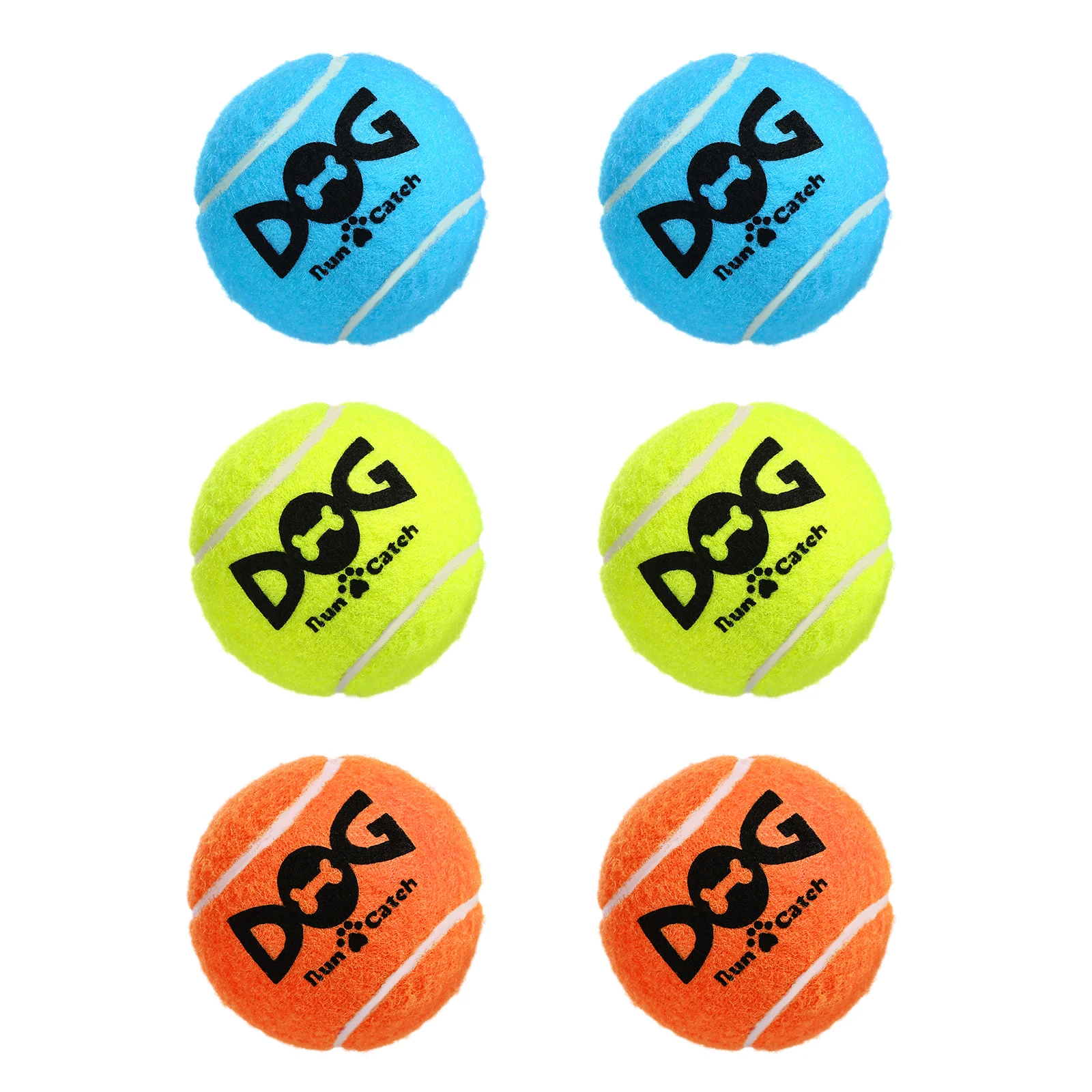 

Colorful Squeaky Dog Balls Natural Rubber High Visibility & Bounce for Indoor / Outdoor Pet Dog Training Catching Dog Toys