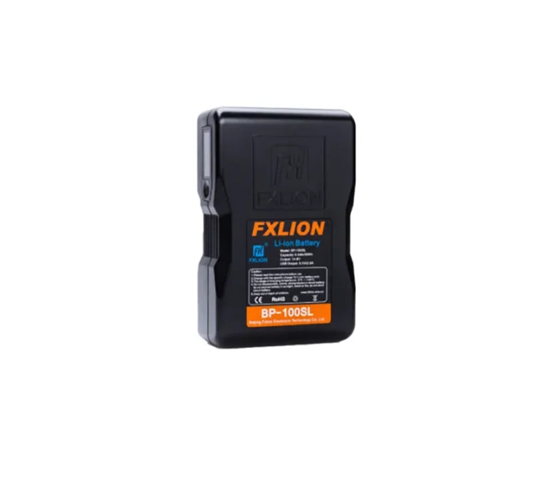 

FXLION BP-100SL BP-130SL 14.8V / 130Wh V-Mount Battery Cool Blue Battery LCD Screen USB-A, D-Tap and 2.1Pin Socket