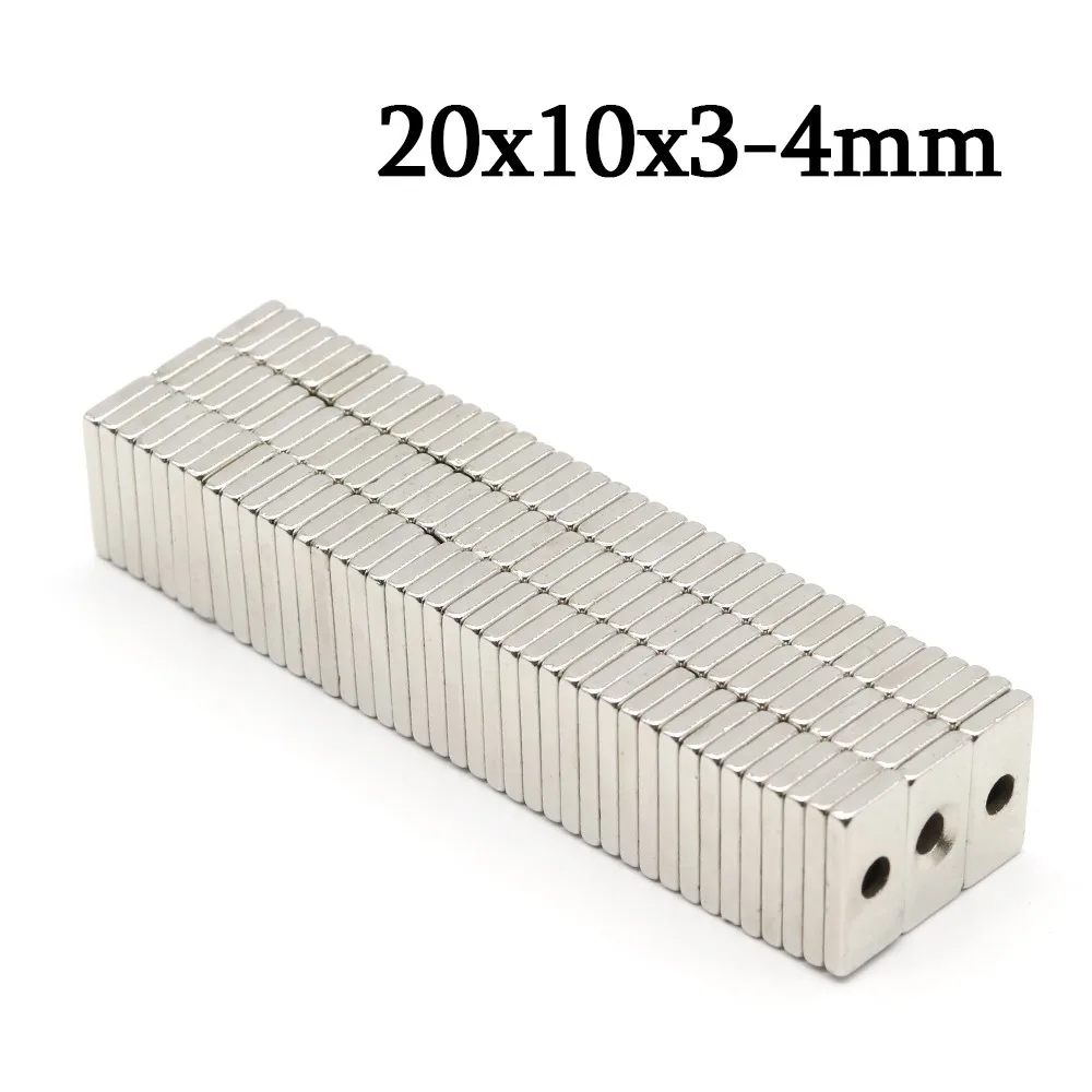 Anti Rust Corrosion Resistant Neodymium Magnet Hardened Magnetic Metal Rectangular 20x10x3-4mm for Kitchen Knife Storage