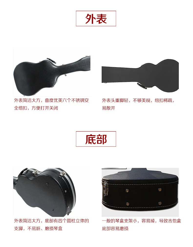 China High Quality Hot Sale Guitar Case  for Acoustic Guitar Guitar Bag Wholesale Custom Guitar Hard Case image 6