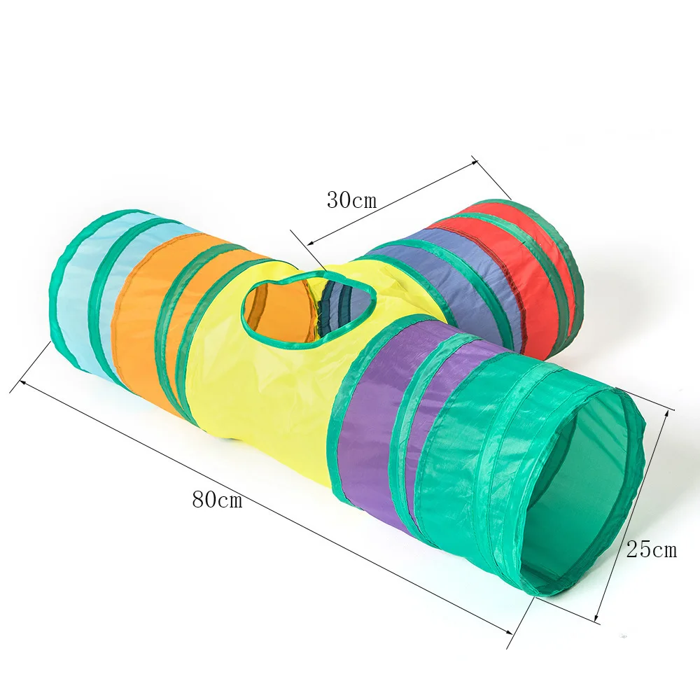 Rainbow Cat Toy Tunnel Playground Cats Scratching Running Interactive Teaser Toy Kittens Adult Cats  pet products