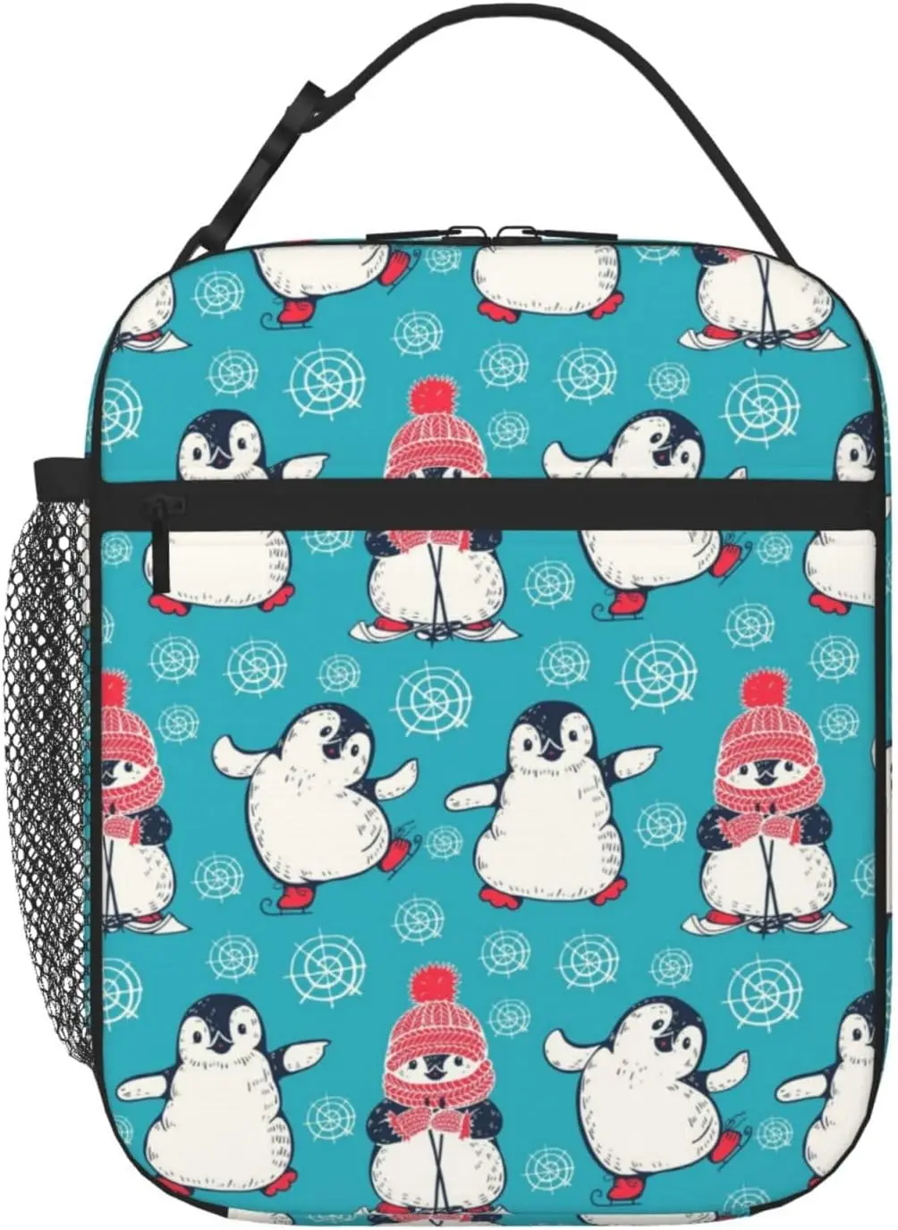 

Cute Penguins Lunch Bag for Women Men Reusable Insulated Lunch Box Portable Leakproof Thermal Lunch Tote Bags Lightweight Lunchb