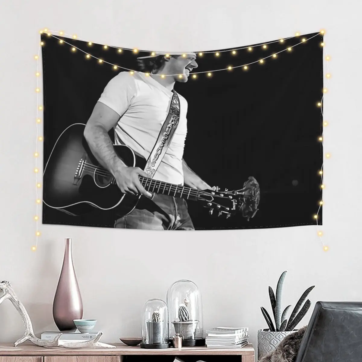 

Cool guitar Smile Tapestry Decoration Aesthetic Wall Carpet Wallpapers Home Decor Wall Hangings Decoration Tapestry