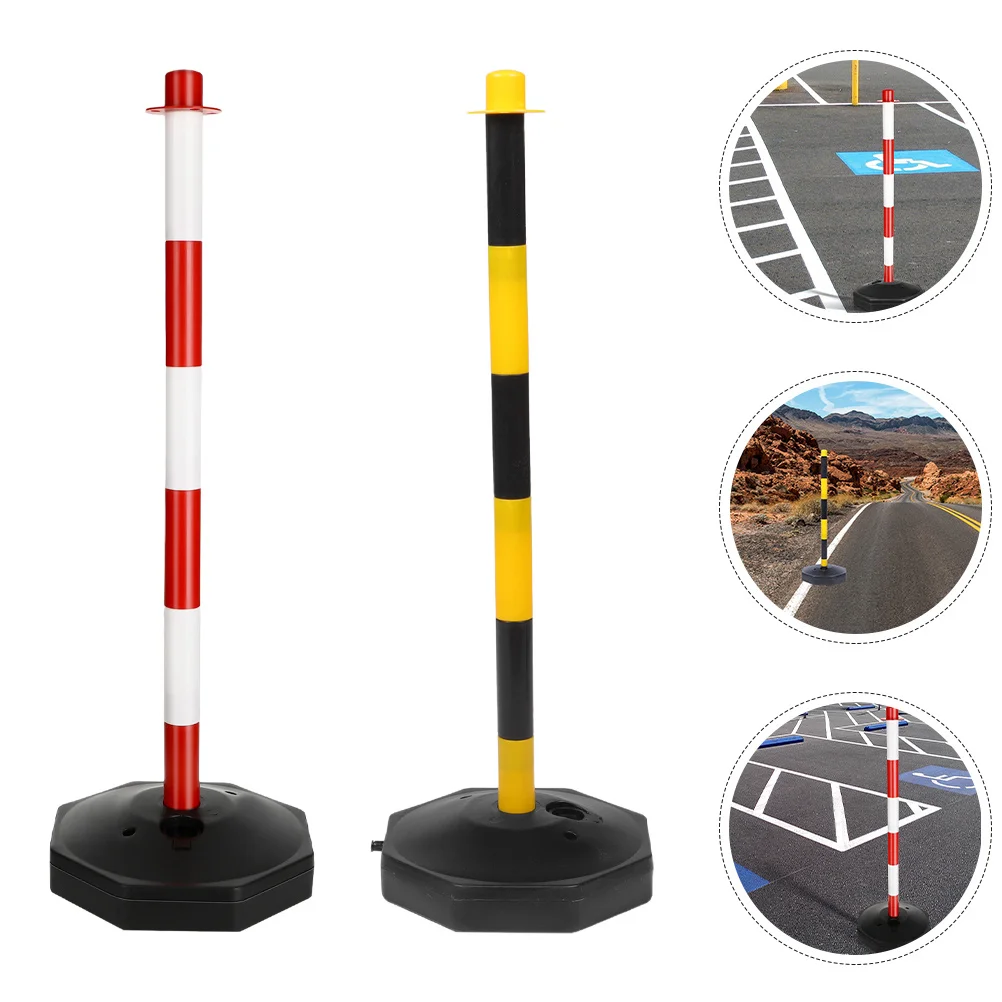 2Pcs Traffic Delineator Posts Bright Yellow Driveway Guard Parking Cones for Driver Training Garage Parking Assist Road Safety