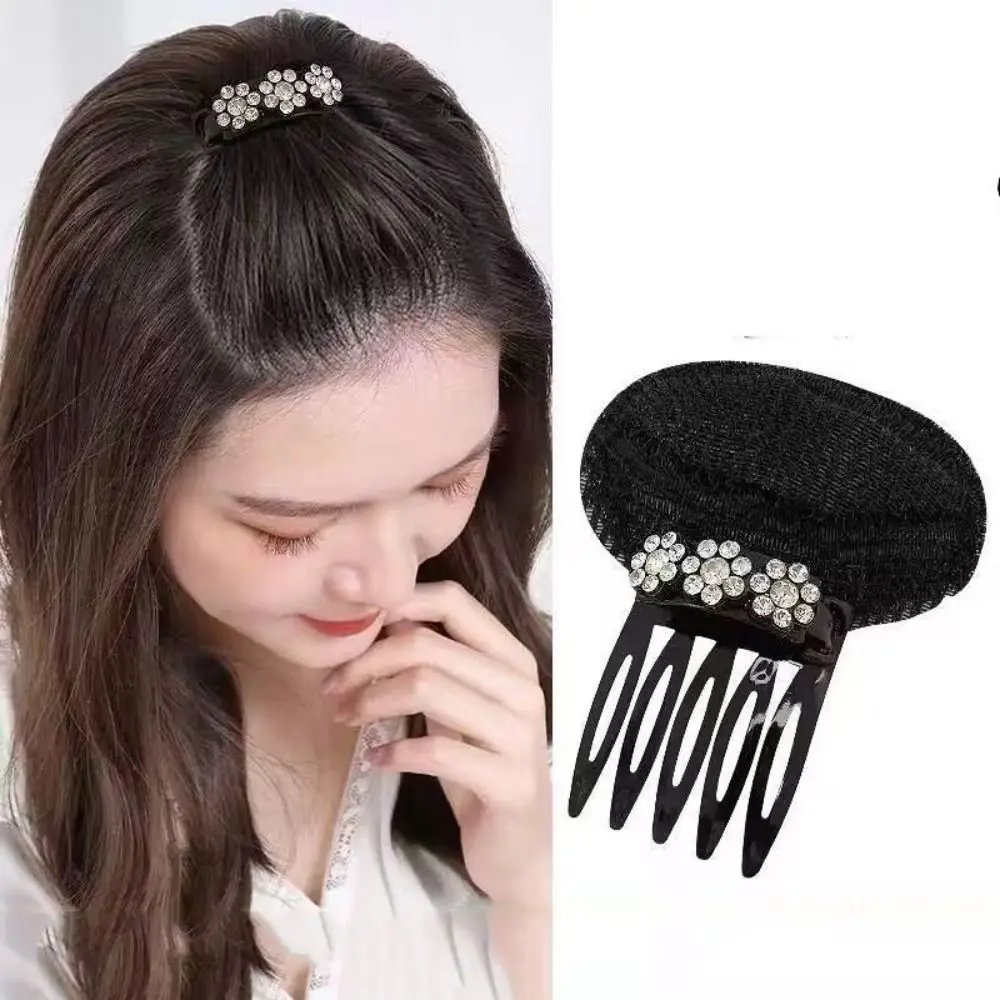 Diamond Puff Hair Head Cushion Flower Sponge DIY Hair Styling Tool Hair Accessories Hair Clip Bun Bump It Up Volume Hair Base