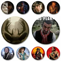 Red Dead Redemption 2 Game Brooch RDR2 Soft Button Pin Coquette Arthur Morgan Cosplay Badge Bag Hat Accessories Jewelry Gifts