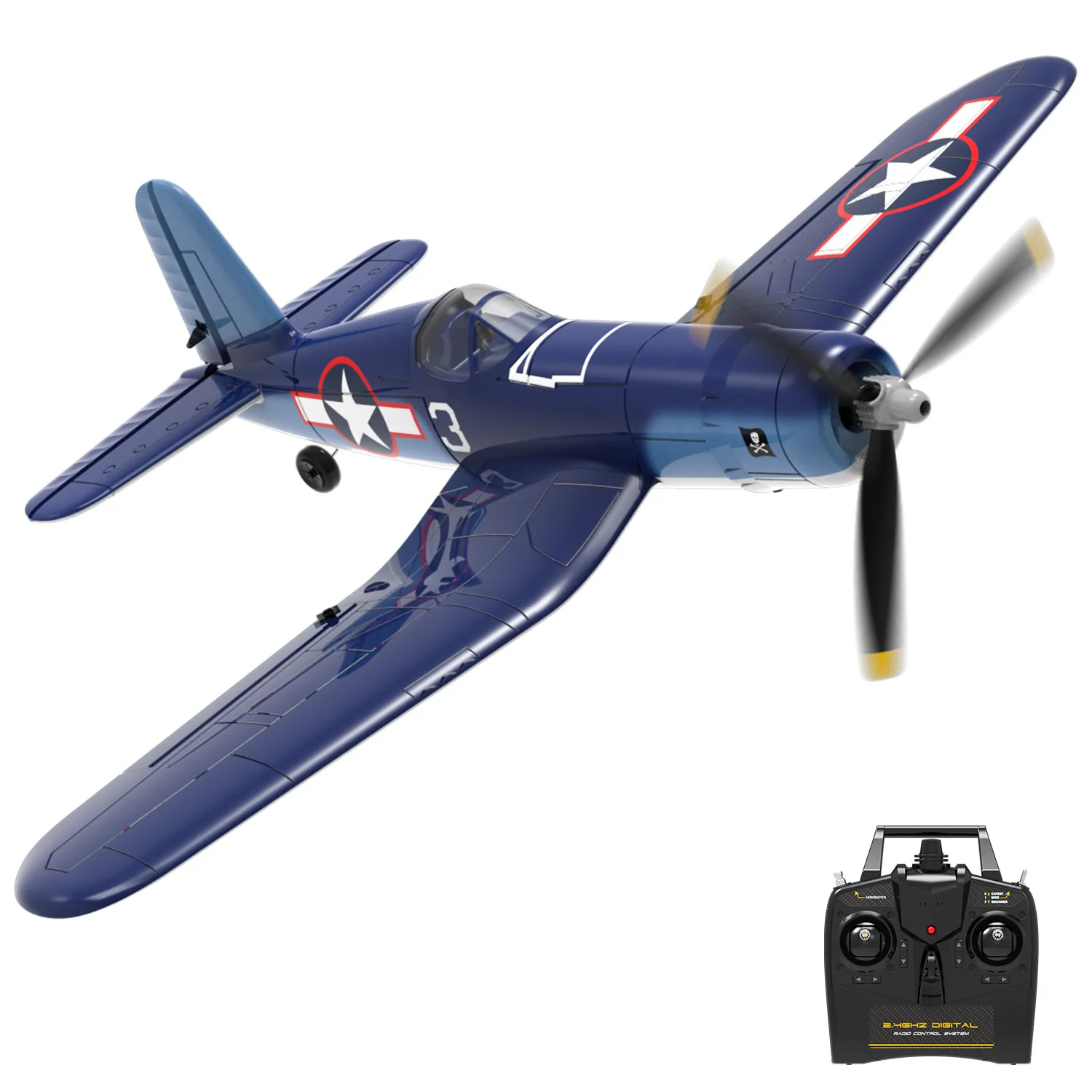 Warbird Avião RC com Estabilizador Xpilot, F4U Corsair 4CH RTF, acrobático de uma tecla, asa fixa, brinquedos ao ar livre para crianças