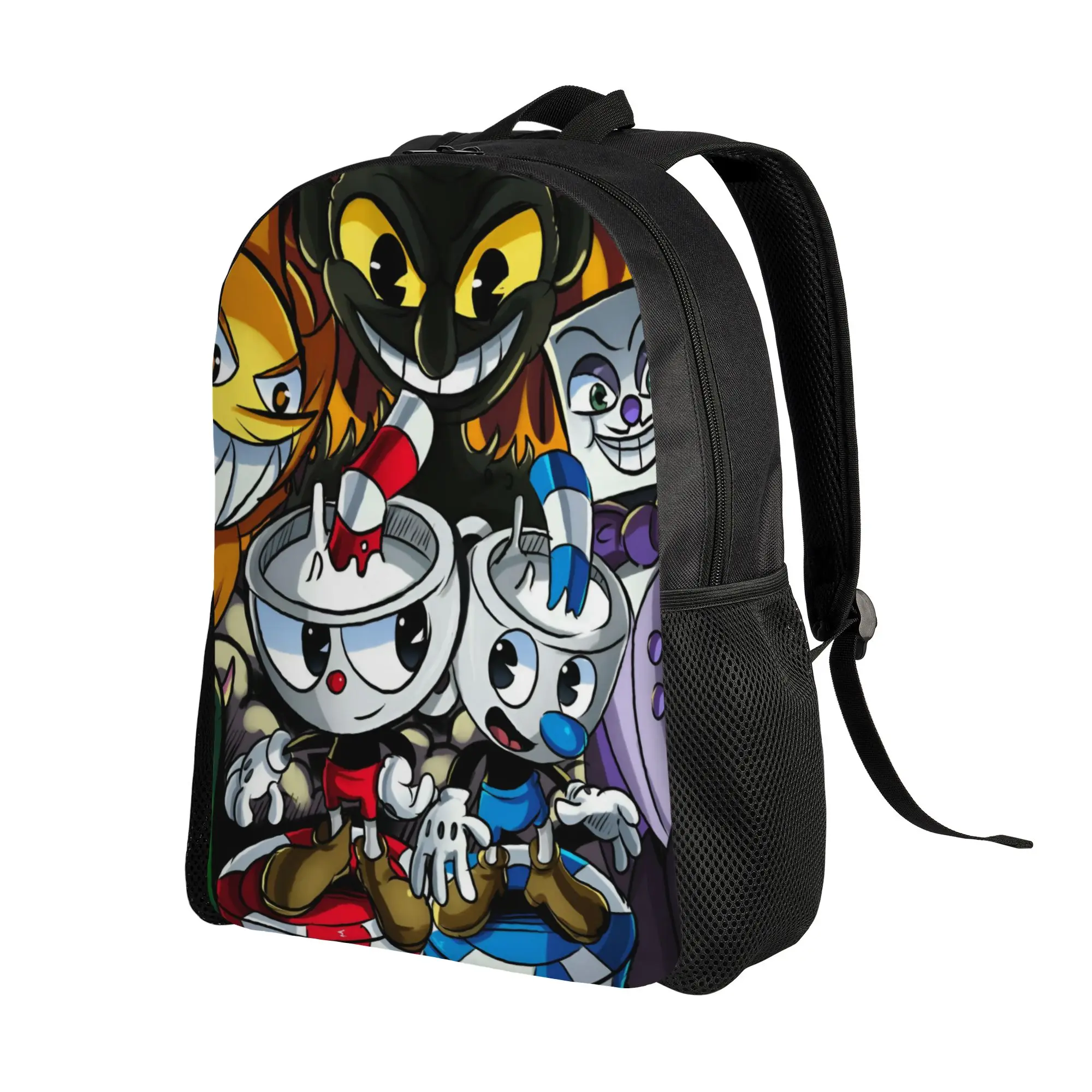 Custom Retro Gothic Hot C-Cupheades Backpacks for Men Women College School Students Bookbag Fits 15 Inch Laptop Game Bags