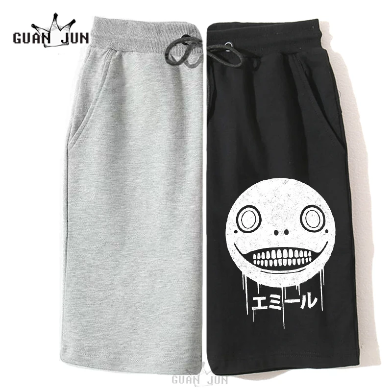 

Шорты Emil мужские с принтом, хлопок, повседневные Летние однотонные штаны для бега и спорта в японском стиле, с эластичным поясом, летняя одежда