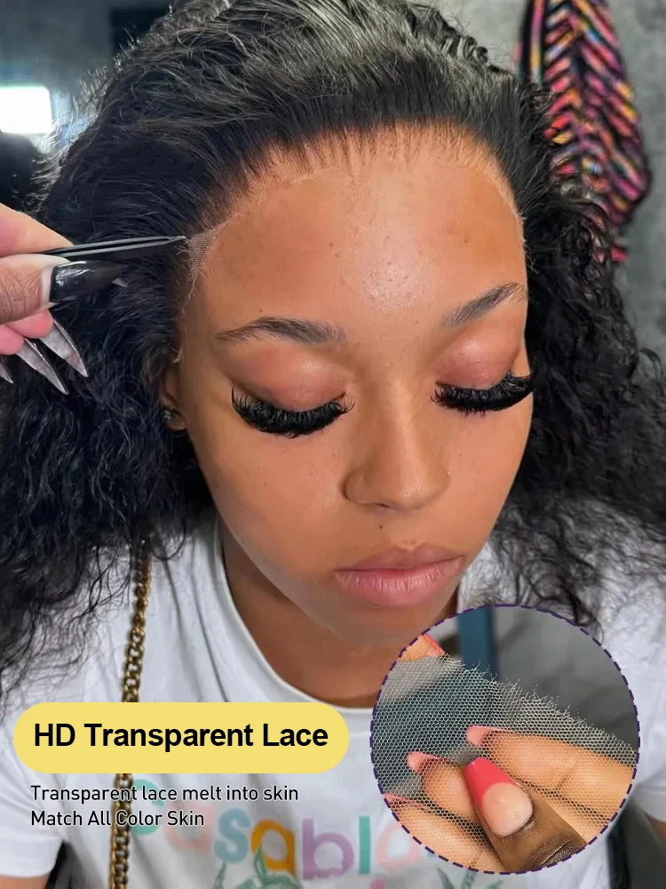 40 بوصة 250 الكثافة موجة عميقة 13x6 360 Hd الدانتيل أمامي خصلات الشعر المستعار الإنسان البرازيلي مجعد قبل قطع الدانتيل غلويليس شعر مستعار جاهز للارتداء