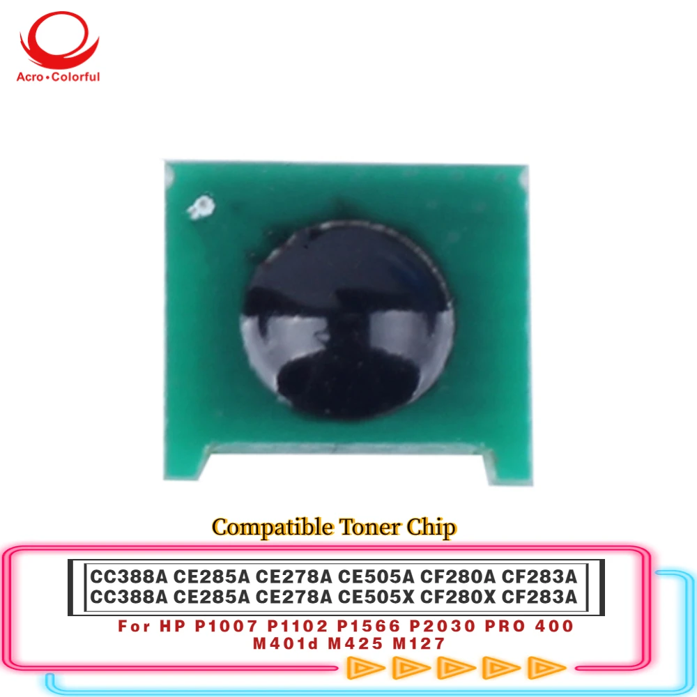 Compatible CC388A CE285A CE278A CE505A CF280A CF283A Toner Chip For HP P1007 P1102 P1566 P2030 Printer CE505X CF280X Cartridge
