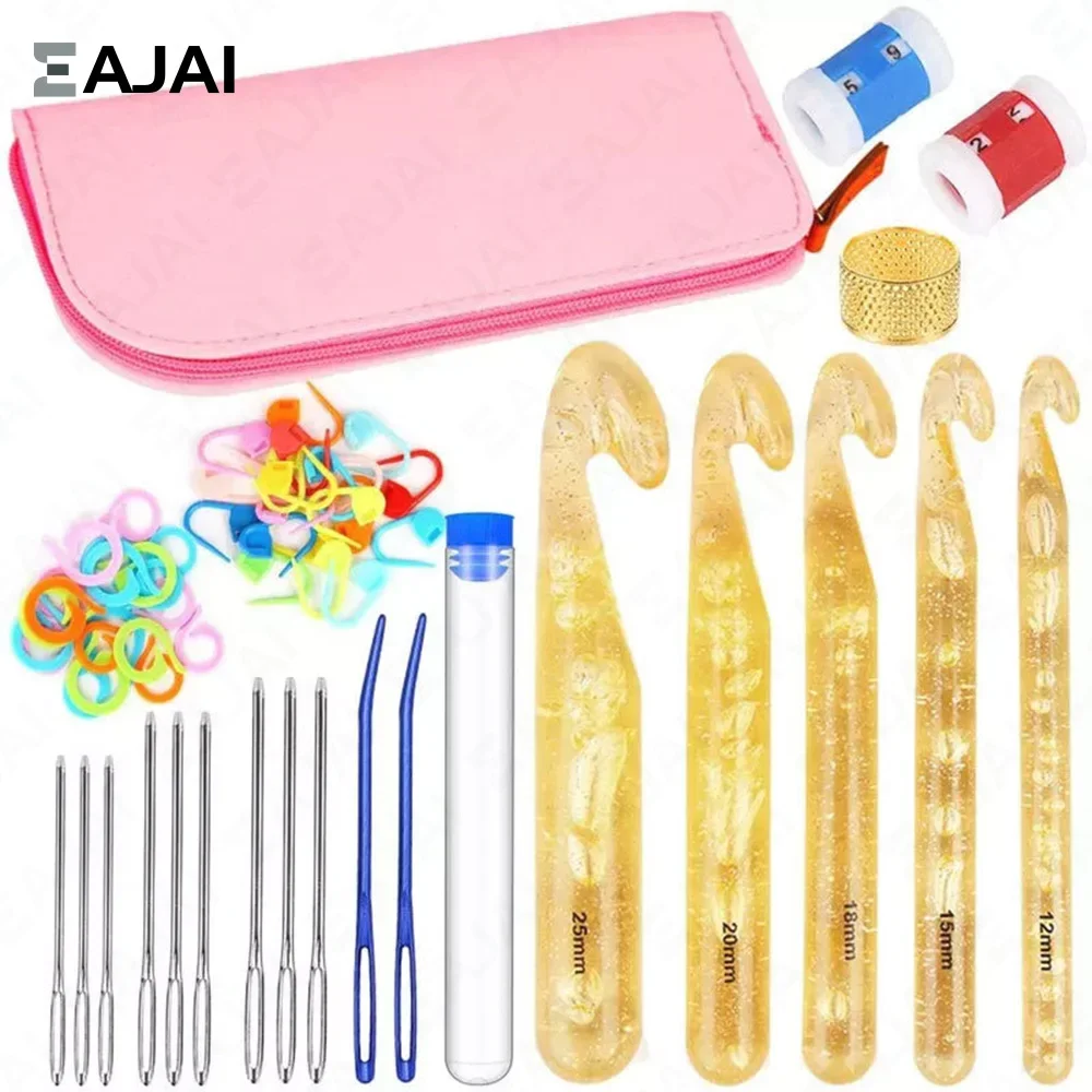 Mini Knitting Needles Set Knit Hook Knitting & Crochet Dot Marker Sweater Locking Stitch for Crochet Stitch Markers Tools DIY