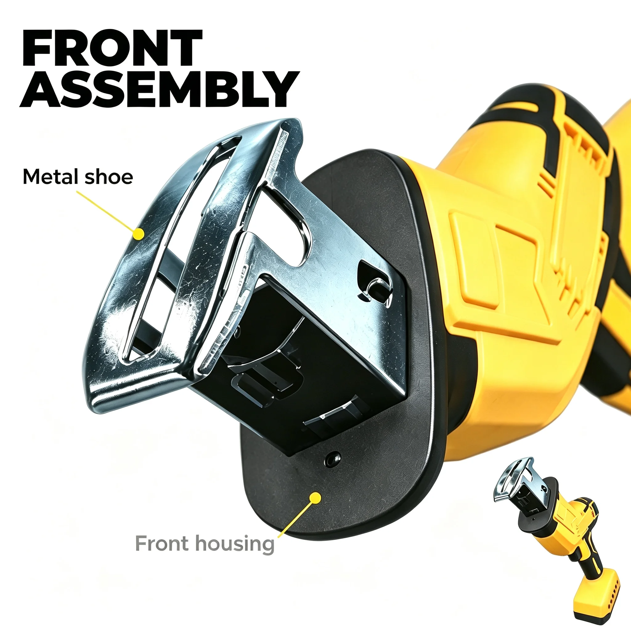 Cordless Reciprocating Saw, Handheld Electric Saber Saw for Wood Metal PVC Cutting, Rechargeable Small Outdoor Power Saw, No Battery