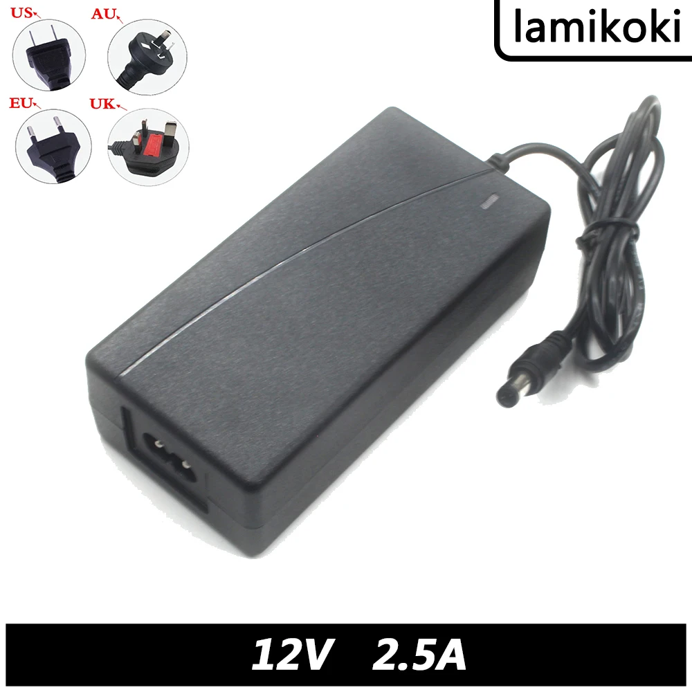 

AC Power Adapter 12V 2.5A Charging DC Power Supply EU US UK AU PLUG