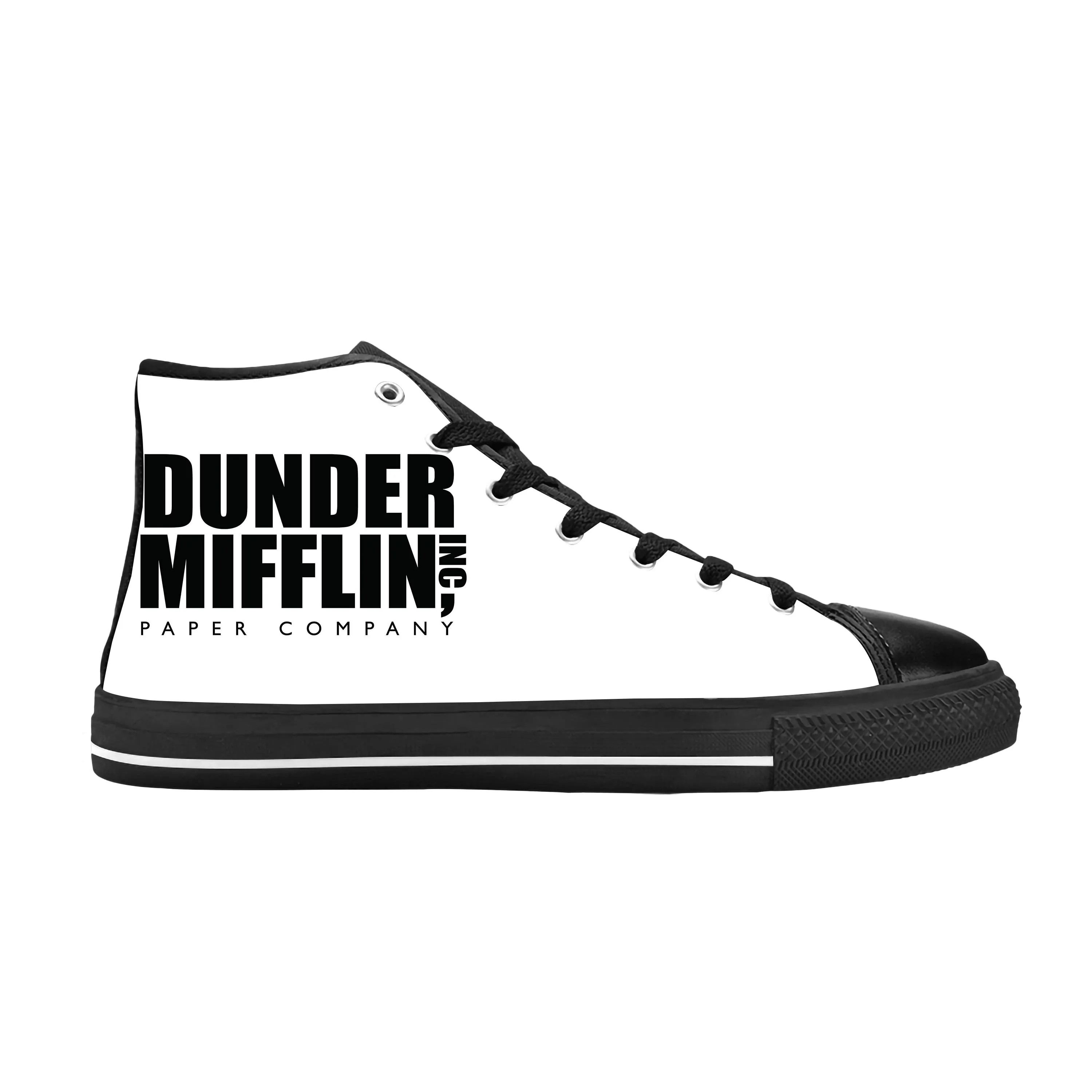 The Office TV Show Dunder Mifflin Paper Company Casual Cloth Shoes High Top Comfortable Breathable 3D Print Men Women Sneakers