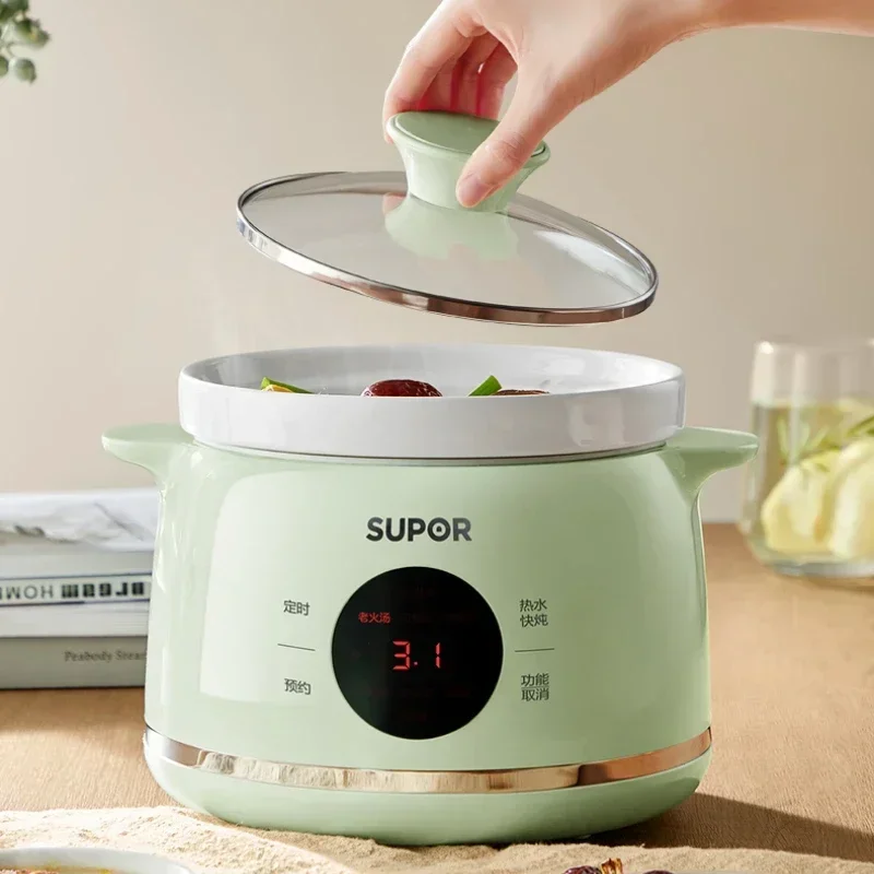 Electric Stewpot Porridge Cooking Health Care BB Pot Ceramic Automatic Stew Soup Pot Slow Cooker Small Stew Pot 1-2 People