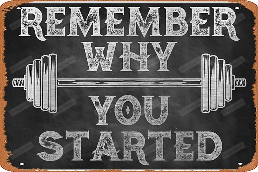 Remember Why You Started Gymer Gym Inspiration Workout Motivation Artwork Wall Decor Horizontal No-Frame Poster Metal Tin Sign V