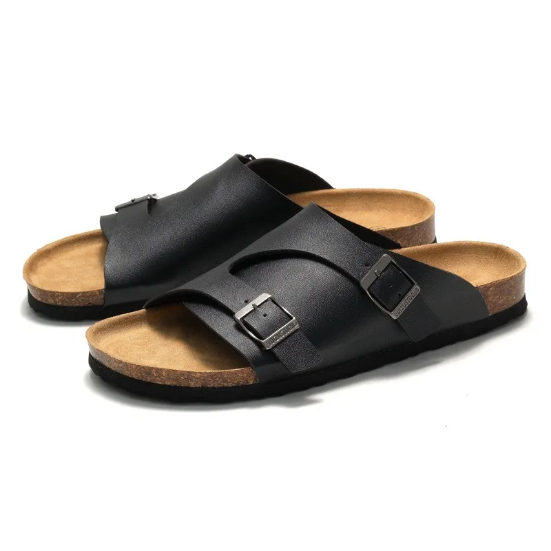 

Men's Cork slippers breathable comfort sandals summer flip flops Muller outdoor anti slip shoes youth casual beach fashion coupl