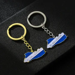 Europe and the United States hot-selling retro El Salvador map flag keychain decoration men and women ethnic style versatile tit