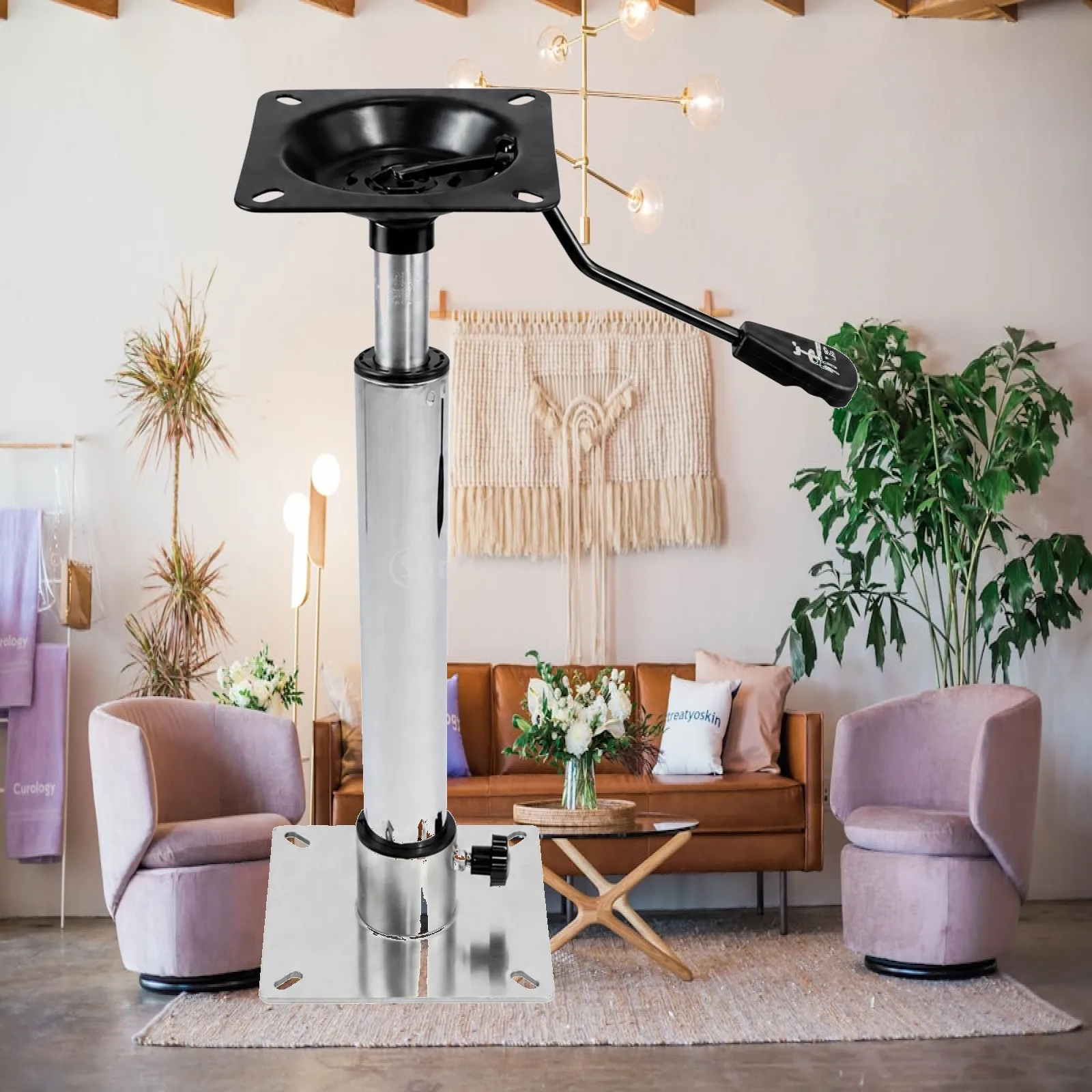 Marine Seat Mount Base with Pedestal for Boat Deck Secure Installation and Space-saving Seating