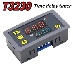 220V 24V 12V T3230Digital Time Delay Relay Dual LED Display Cycle Timer Control Switch Adjustable Timing Relay Time Delay Switch