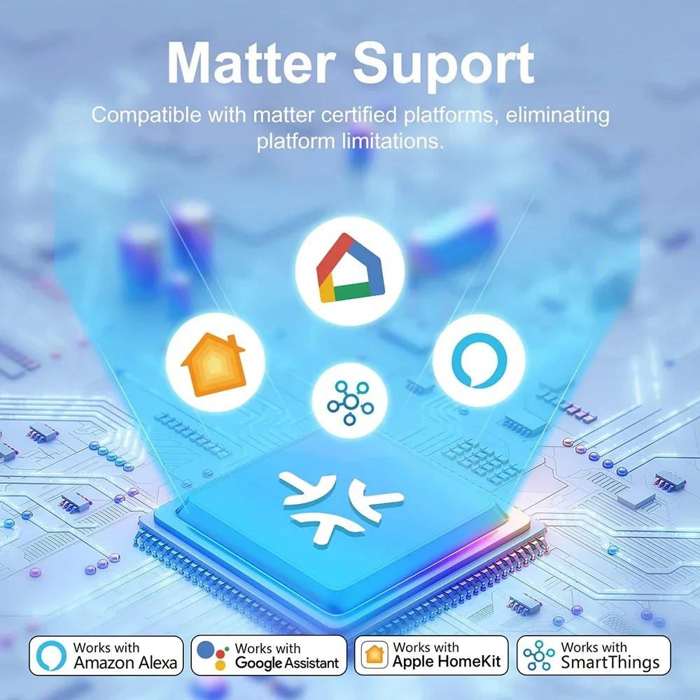 Matter Smart Plug EU WiFi Smart Socket 16A Home Appliance Outlet APP Remote Control Works with HomeKit Siri Alexa Google Home