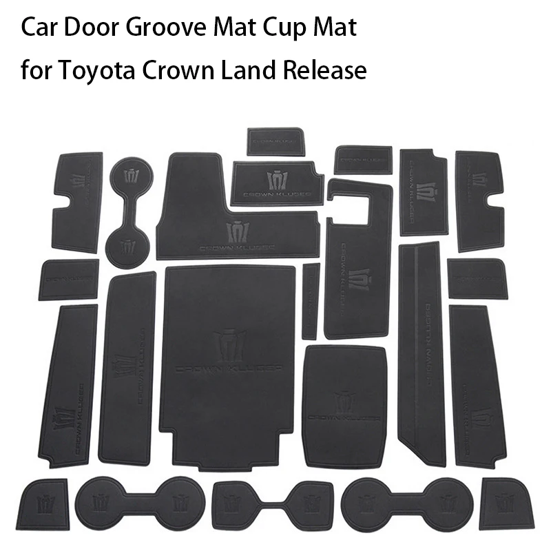 

Car Door Groove Mat Cup Mat for Toyota Crown Land Release Center Console Storage Box Mats Auto Gate Slot Cup Holder Pad